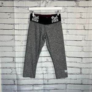 Victoria’s Secret Pink Grey Capri Leggings High Rise Yoga Stretch Athleisure S